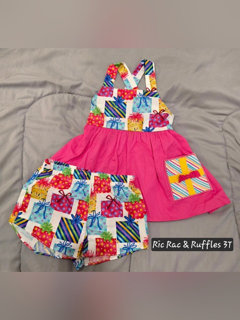 Girls Pink Tunic & Shorts Set